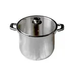 Ballington 30 Qt. Stainless Steel Stock Pot with Glass Lid and Riveted Handles