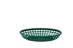 Basket, 9-3/8" x 6" x 1-7/8", Forest Green, Polyethylene, Oval, TableCraft 1074FG