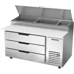 Beverage Air DPD60HC-3 Refrigerated Counter, Pizza Prep Table