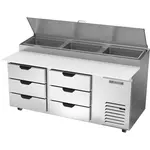 Beverage Air DPD72HC-6 Refrigerated Counter, Pizza Prep Table