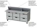 Beverage Air SPED72HC-18C-6 Refrigerated Counter, Sandwich / Salad Unit