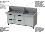 Beverage Air SPED72HC-30M-4 Refrigerated Counter, Mega Top Sandwich / Salad Un