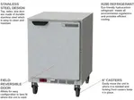 Beverage Air UCF24AHC Freezer, Undercounter, Reach-In