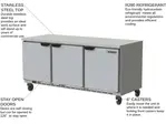 Beverage Air WTR72AHC-FLT Refrigerated Counter, Work Top