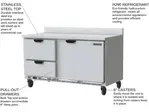 Beverage Air WTRD60AHC-2-FIP Refrigerated Counter, Work Top