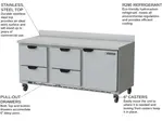 Beverage Air WTRD72AHC-4 Refrigerated Counter, Work Top
