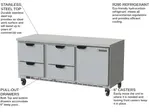 Beverage Air WTRD72AHC-4-FLT Refrigerated Counter, Work Top