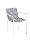 BFM PH401CGR-WH Chair, Armchair, Stacking, Outdoor