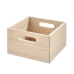 Bin w/Handle, Wood, Black
