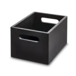 Bin w/Handle, Wood, Narrow, Black