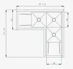 Blue Air 3C18-12L-2D Sink, Corner, Compartment