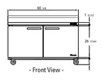 Blue Air BLUF60-WT-HC Freezer Counter, Work Top