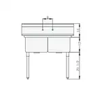 Blue Air BS2-18-12/N Sink, (2) Two Compartment