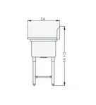 Blue Air BS3-18-12/L Sink, (3) Three Compartment