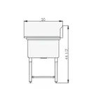 Blue Air BS3-24-14/2D Sink, (3) Three Compartment