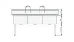 Blue Air BS3-24-14/N Sink, (3) Three Compartment