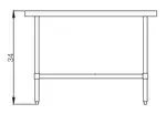 Blue Air EW3036 Work Table,  36" - 38", Stainless Steel Top