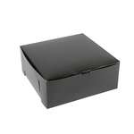 BOXIT CORPORATION Bakery/Cupcake Box, 10" x 10" x 4", Black, Paperboard, No Window, (100/Case) Box-it 10104B-960