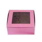 BOXIT CORPORATION Bakery Box, 10" x 10" x 4", Strawberry, Paperboard, w/ Window, (100/Case) Box-it 10104W-195