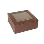 BOXIT CORPORATION Bakery/Cupcake Box, 10" x 10" x 4", Chocolate, Paperboard, 6 Cup/12 Mini, w/ Window, (100/Case) Box-it 10104W-513