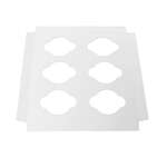 BOXIT CORPORATION Cupcake Insert, 10" x 10", Paperboard, White, 6 Cup, (100/Case) Box-it 1010CI-261