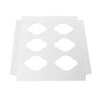 BOXIT CORPORATION Cupcake Insert, 10" x 10", Paperboard, White, 6 Cup, (100/Case) Box-it 1010CI-261