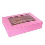 BOXIT CORPORATION Bakery / Cupcake Box, 19" x 14" x 4", Strawberry, Paperboard, 12 Jumbo Cup, w/ Window, Box-it 19144W-195