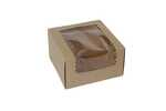 BOXIT CORPORATION Bakery/Cupcake Box, 7" x 7" x 4", Kraft, 4 Cup, w/ Window, (100/Case) Box-it 774W-501