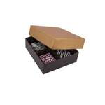 Candy Box, 3-1/2" x 3-1/4" x 1-1/8", Dark Chocolate/ Caramel, Paperboard, (100/Case) BOXit 804-2251/2296
