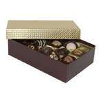 BOXIT CORPORATION Candy Box, 9-1/8" x 5-1/4" x 2-3/16", Chocolate / Gold Diamond, (50/Case), Box-it 8152-2002/2007