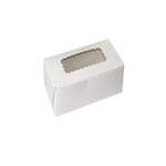 BOXIT CORPORATION Bakery/Cupcake Box, 8" x 4" x 2.5", White, Paperboard, 2 Mini Cup, (100/Case) Box-it 842W-126