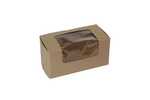 BOXIT CORPORATION Bakery/Cupcake Box, 8" x 4" x 4", Kraft, Paperboard, 2 Cup, (100/Case) Box-it 844W-501