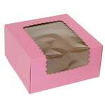 BOXIT CORPORATION Bakery/Cupcake Box, 8" x 8" x 4", Strawberry, 4 Cup, w/ Window, (200/Case) Box-it 884W-195