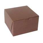 BOXIT CORPORATION Bakery Box, 8" x 8" x 5", Dark Brown, Paperboard, (100/Case) Box-it 885B-513