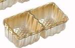 BOXIT CORPORATION Candy Box Tray, 3-1/2" x 2-1/8", Gold, 2 Square Cavities, (100/Case), Box-it TR8021-153