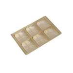 BOXIT CORPORATION Candy Box Tray, 8-1/8" x 5-1/4", Gold, 6 Square Cavities, (500/Case), Box-it TR8064-153