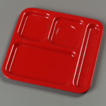 Carlisle School Compartment Tray, 10-1/9" x 9-25/32", Red, Melamine, (Sold Per Each) Carlisle 4398405