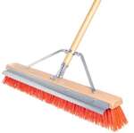 Carlisle Push Broom, 24", Orange, Polypropylene, With Steel Scraper Blade, Carlisle 36952424