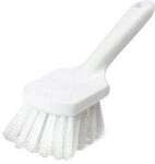 Carlisle Utility Scrub Brush, 8" x 3", White, Polyester, Bent Handle, Carlisle 4054500