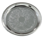 Carlisle Celebration Tray 13", Chrome, Heavy Weight, Gadroon Border (Sold Per Each) Carlisle 608905