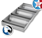 Chicago Metallic Bread Pan, 3-Strap, Aluminized Steel, Hearth, Chicago Metallic 44405