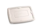 Compostable Bagasse Lid for Medium & Large Rectangular Trays – Sugarcane Fiber Food Container Lid ( 6 sleeves per case)
