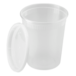 Container, 32 oz, Clear, Polypropylene, With Lid, (240/Case), Karat FP-IMDC32-PP