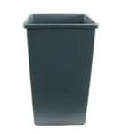 CONTINENTAL MANUFACTURING CO. Waste Basket, 25 Gallon, Grey, Plastic, Square, Continental 25GY