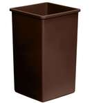 CONTINENTAL MANUFACTURING CO. Waste Basket, 32 Gallon, Brown, Plastic, Square, Continental 32BN