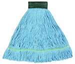 CONTINENTAL MANUFACTURING CO. Wet Mop Head, 16 Oz., Blue, Cotton / Rayon / Synthetic Blend, Looped-End, Continental A02601