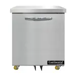 Continental Refrigerator D27N-U Refrigerator, Undercounter, Reach-In