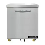 Continental Refrigerator DF27N-U Freezer, Undercounter, Reach-In