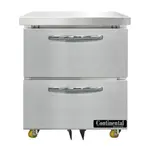 Continental Refrigerator DF27N-U-D Freezer, Undercounter, Reach-In
