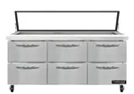 Continental Refrigerator SW72N30M-HGL-D Refrigerated Counter, Mega Top Sandwich / Salad Un